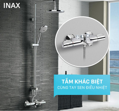 Review sen tắm cây nhiệt độ Inax BFV-3415T có tốt ko, kết hợp với những bát sen nào?