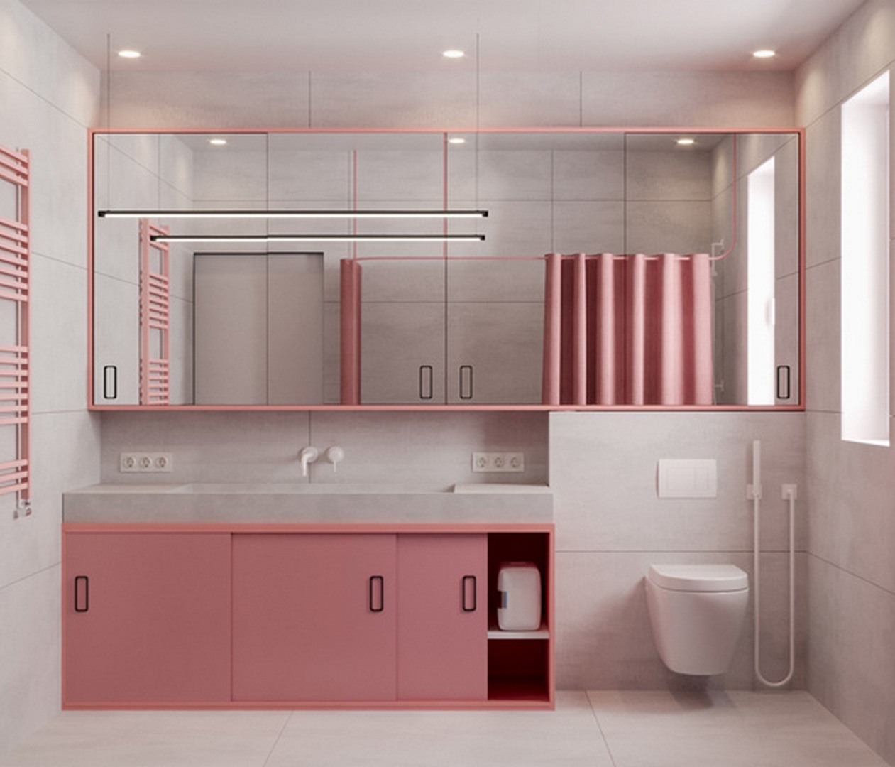 Top 50 mẫu phòng tắm màu hồng đẹp nhất
