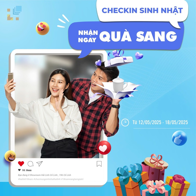 check in nhan qua