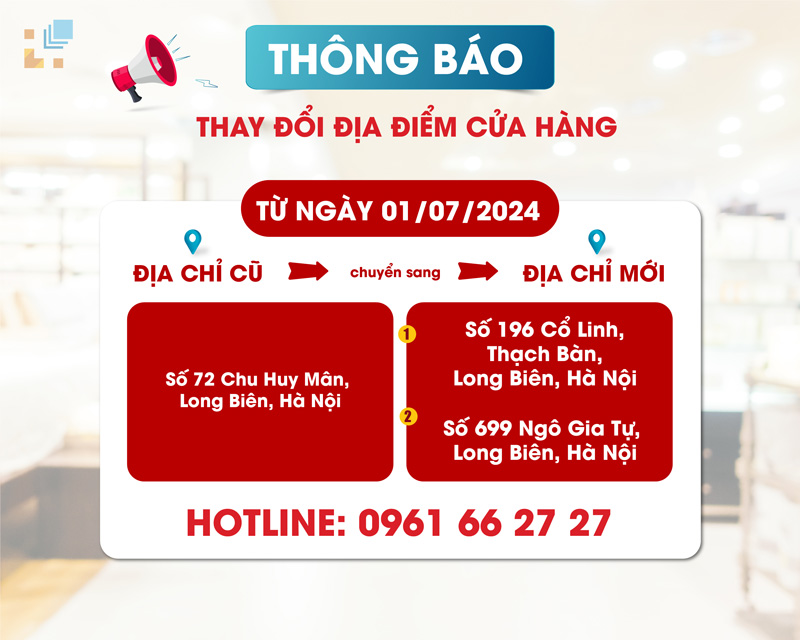 [Thông báo] Chuyển địa điểm Showroom Hải Linh Long Biên